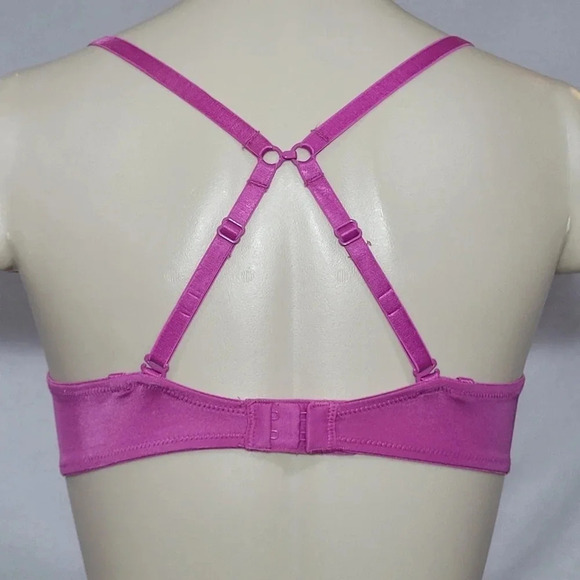 36B Lily Of France 2177100 Your Perfect T-Shirt Underwire Bra Wild Orchid Pink - Picture 7 of 8